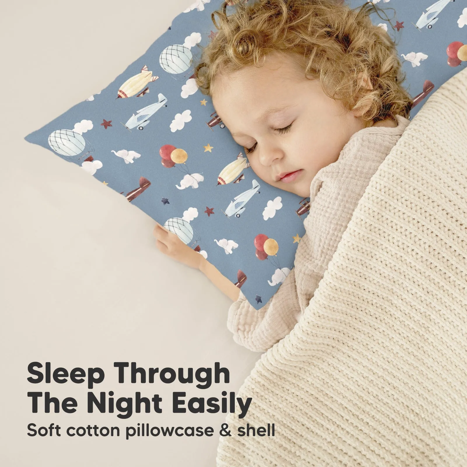Toddler Pillow with Pillowcase (Up & Away)