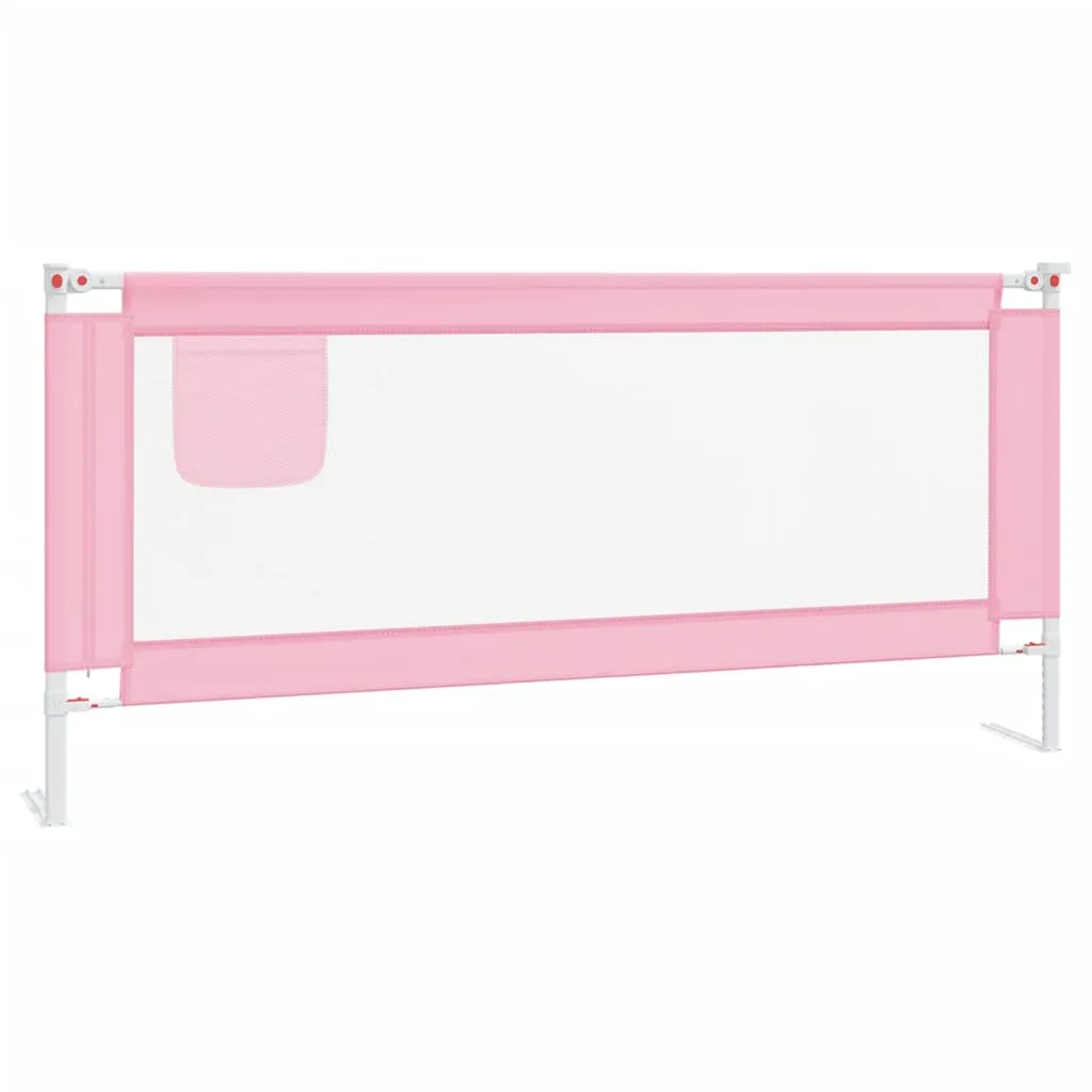 Toddler Safety Bed Rail Pink 200x25 cm Fabric