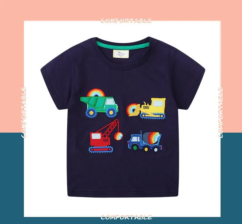 Toddler/Kid Boy's Cool Vehicle Print Design Cotton Tee