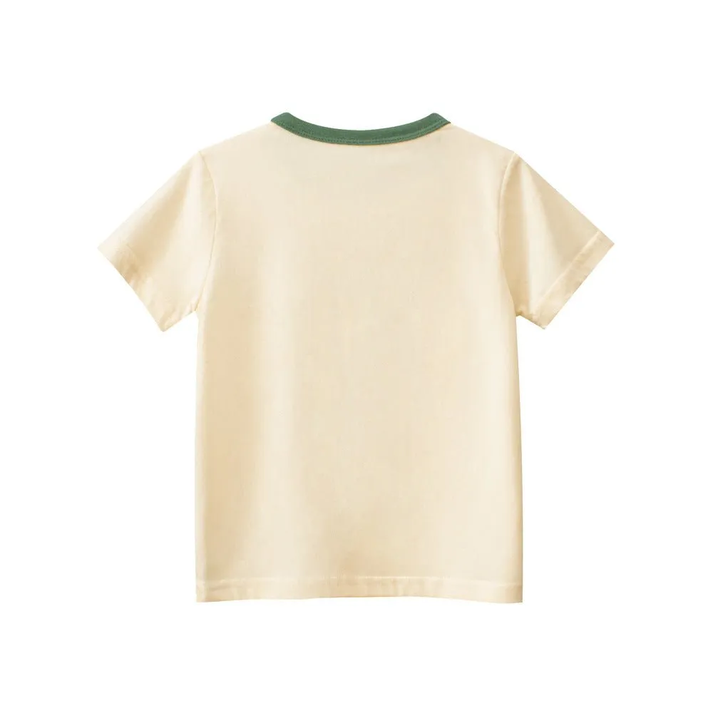 Toddler/Kid Boy's Dino and Bear Design Summer Cotton Tee