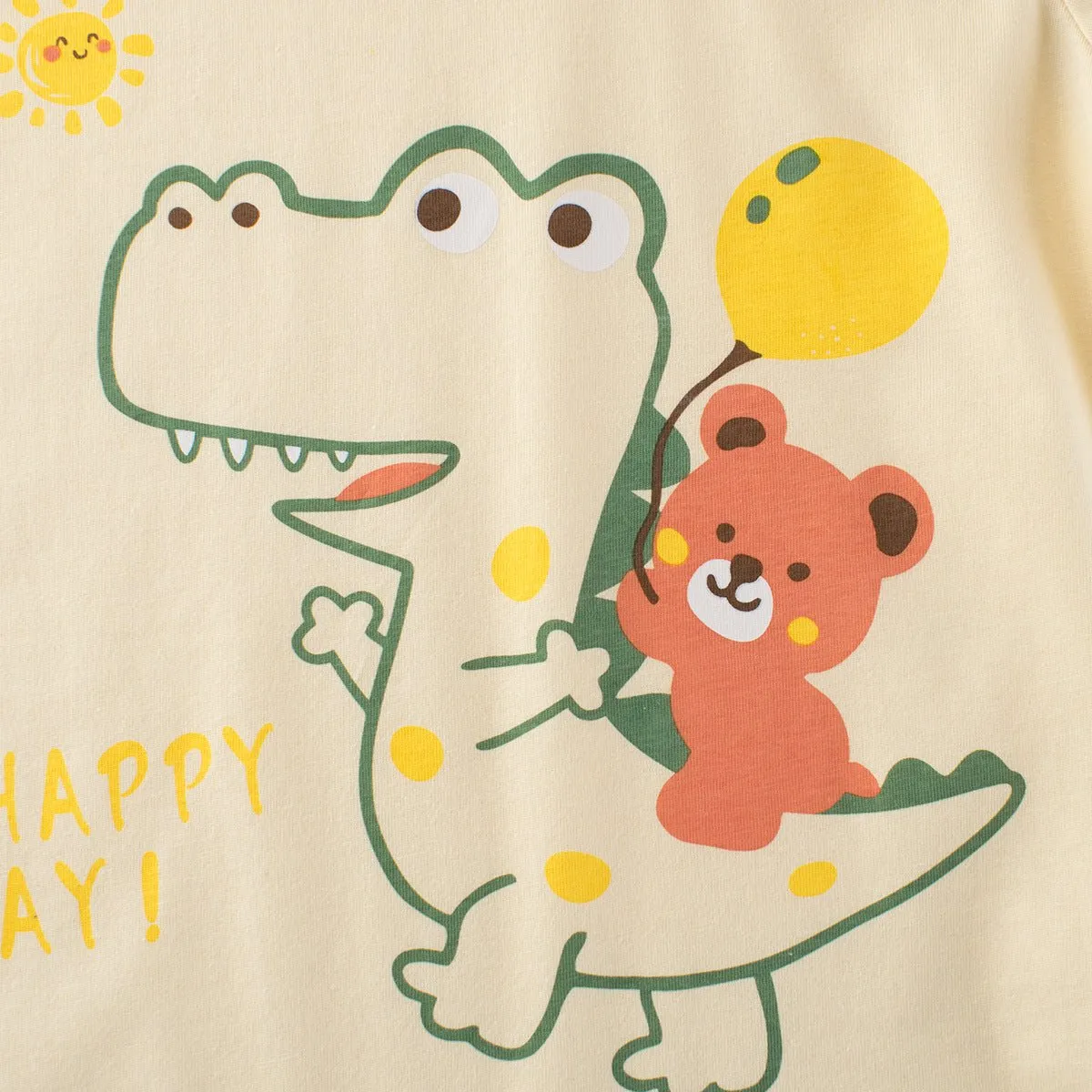 Toddler/Kid Boy's Dino and Bear Design Summer Cotton Tee