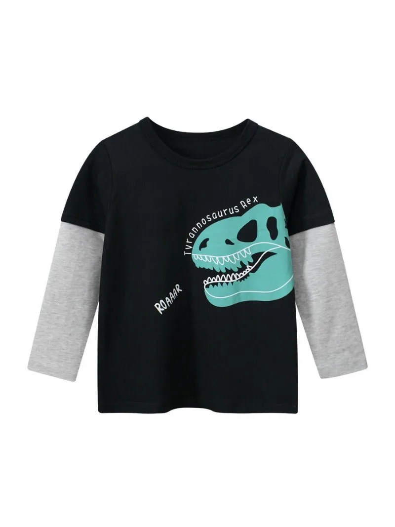 Toddler/Kid Boy's Long Sleeve Tyrannosaurus Rex Print T-shirt