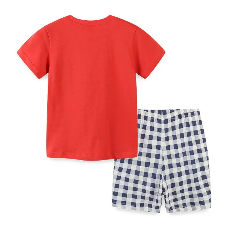 Toddler/Kid Boy's Red T-shirt and Shorts Set