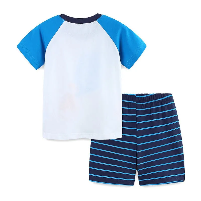 Toddler/Kid Boy's Tiger Print Design Tee with Shorts Set