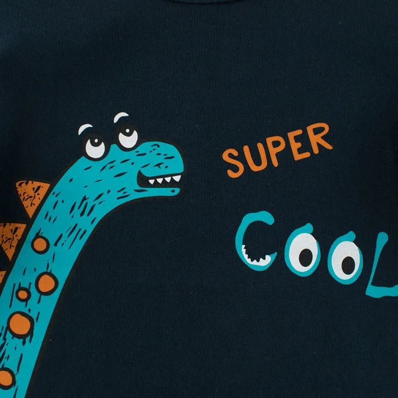 Toddler/Kid's Super Cool Dinosaur Print Long Sleeve T-shirt