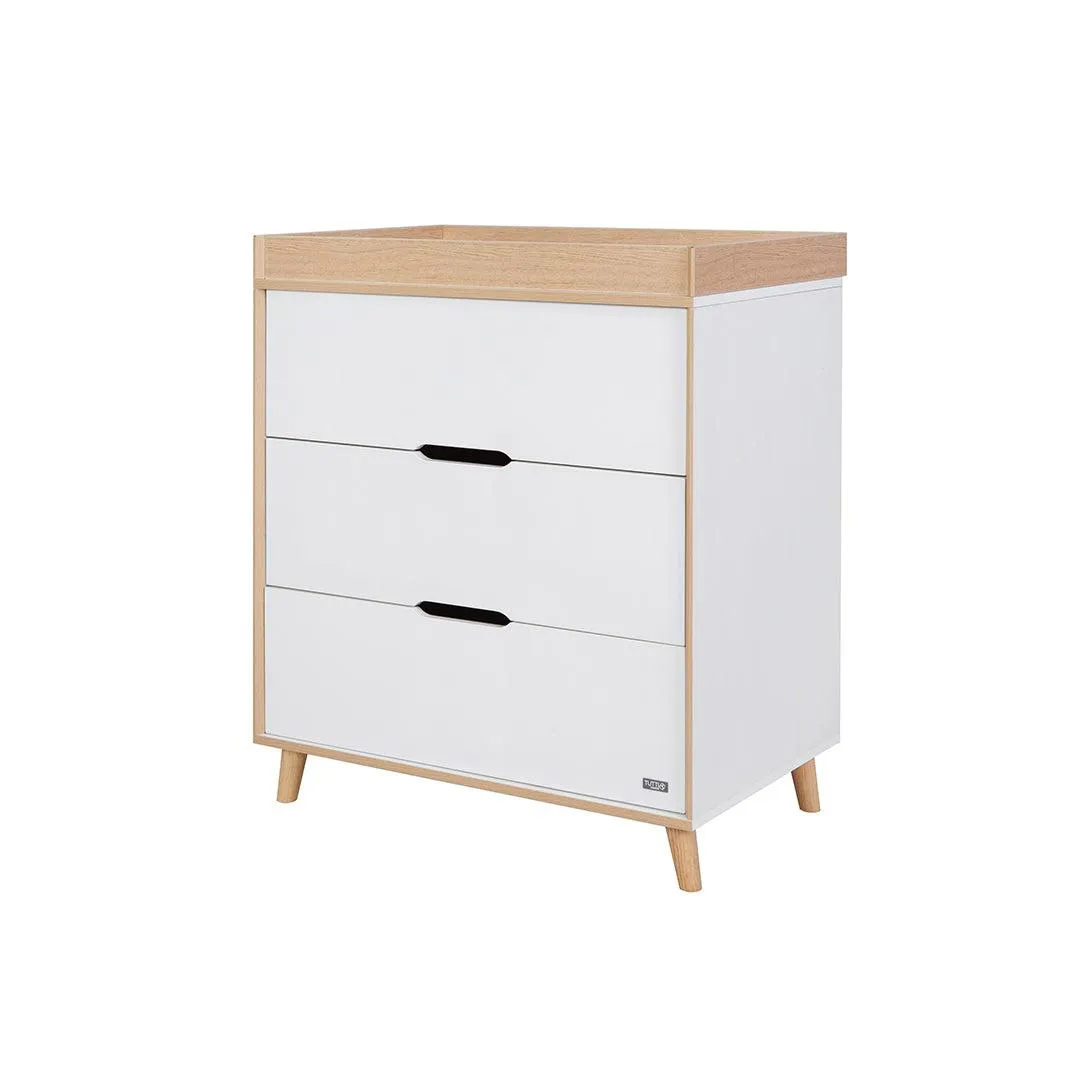 Tutti Bambini Fika Mini 3 Piece Room Set - White/Light Oak