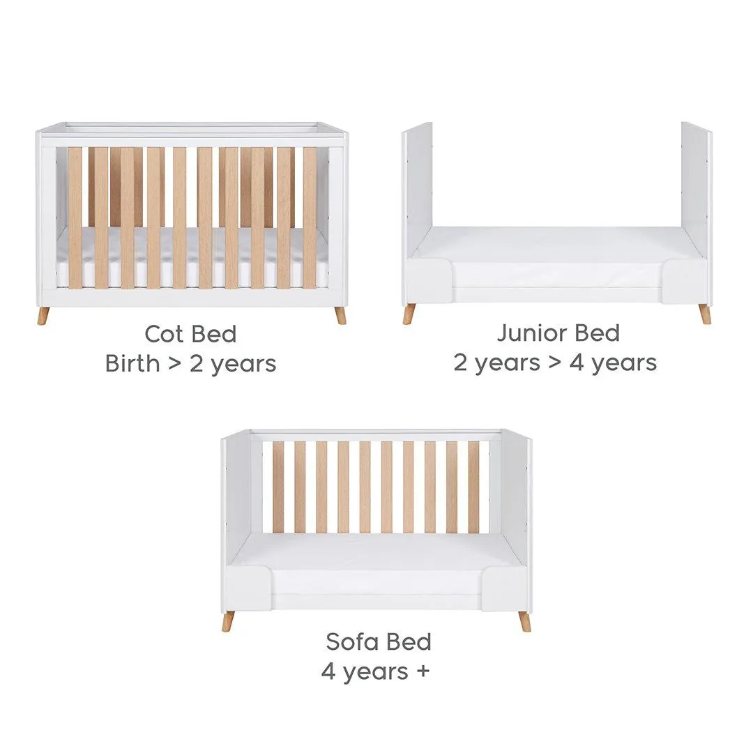 Tutti Bambini Fika Mini 3 Piece Room Set - White/Light Oak