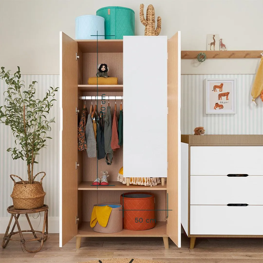 Tutti Bambini Fika Mini 3 Piece Room Set - White/Light Oak