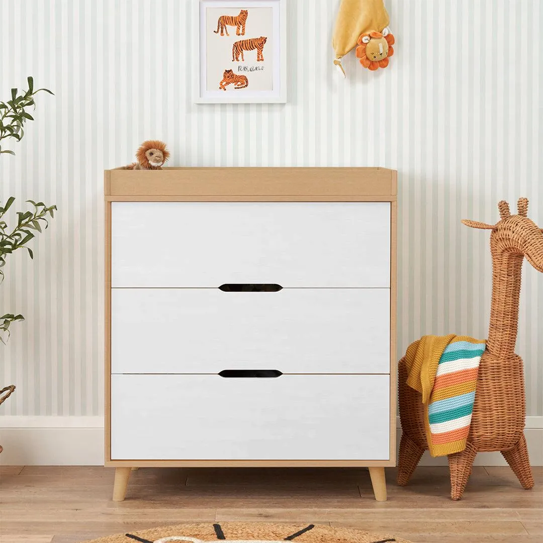 Tutti Bambini Fika Mini 3 Piece Room Set - White/Light Oak