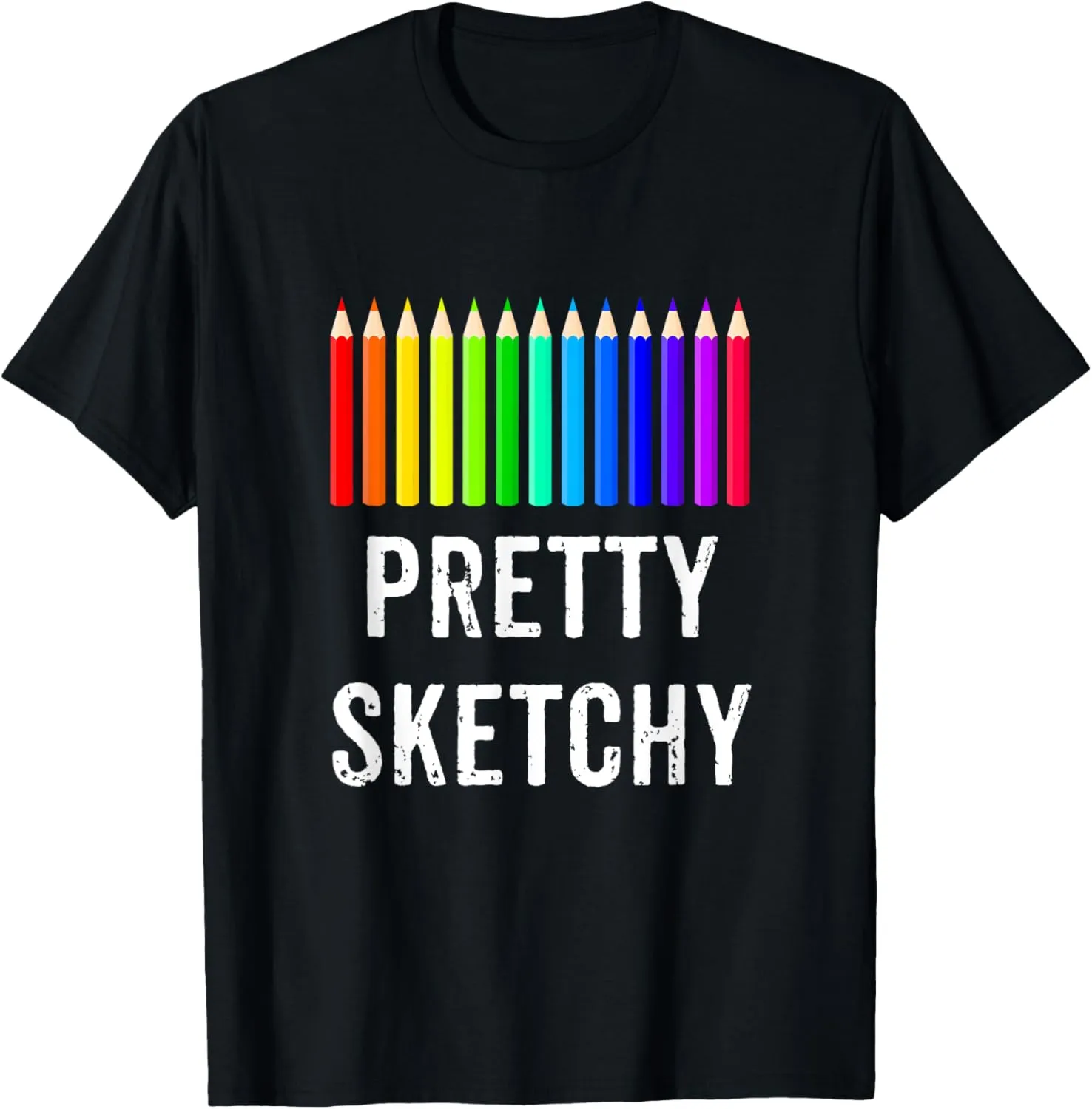 Unisex Adults & Kids Art Themed T-Shirt - Black, Small, Modern, Casual, Short Sleeve, Sketch