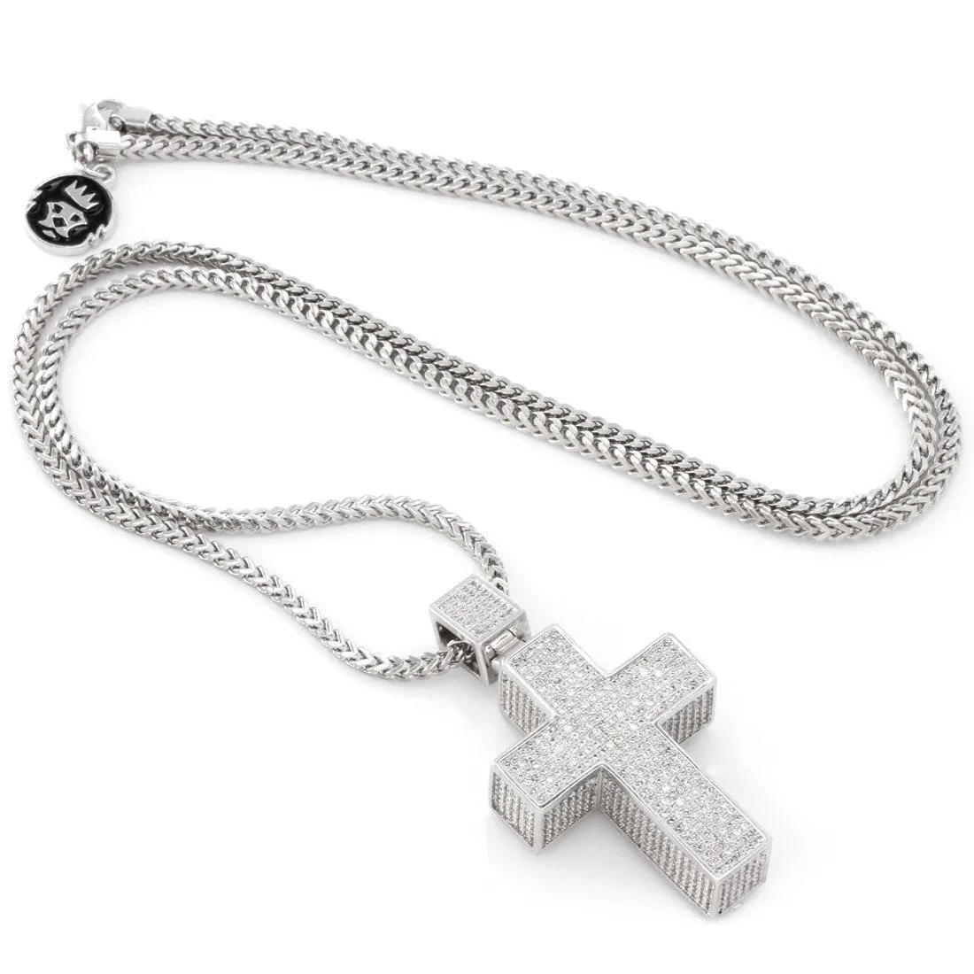 White Gold Stash Cross Necklace- Discontinue