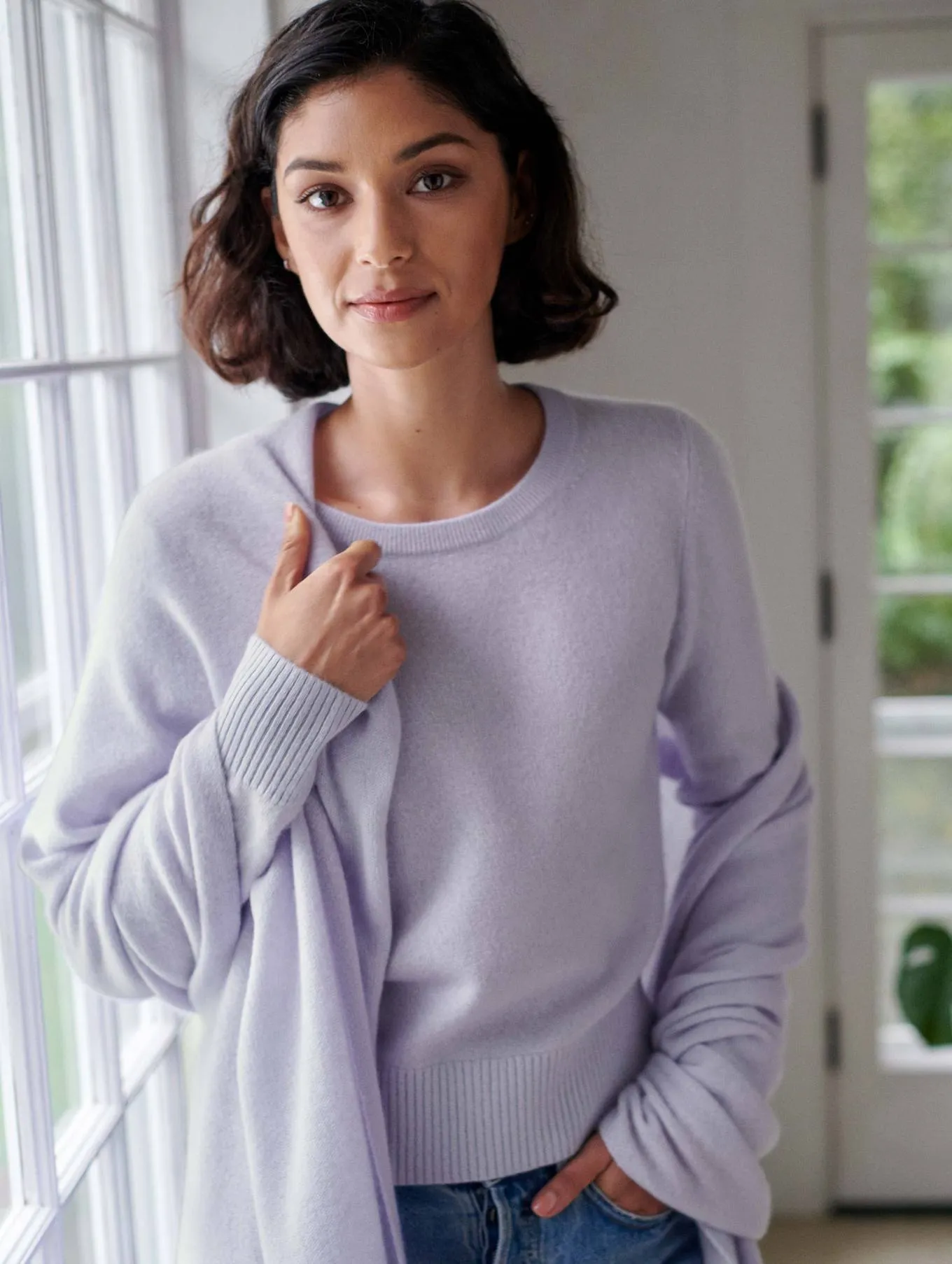 White   Warren - Cashmere Travel Wrap in Lilac Chalk