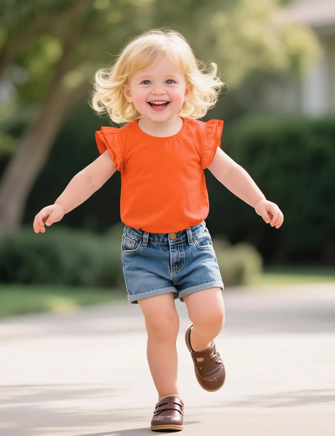 Witwot Toddler Girls Shirts Baby Girl Ruffle Sleeves Blouse T-Shirts Basic Cotton Tee Top Cute Clothes Size 2T-7Y