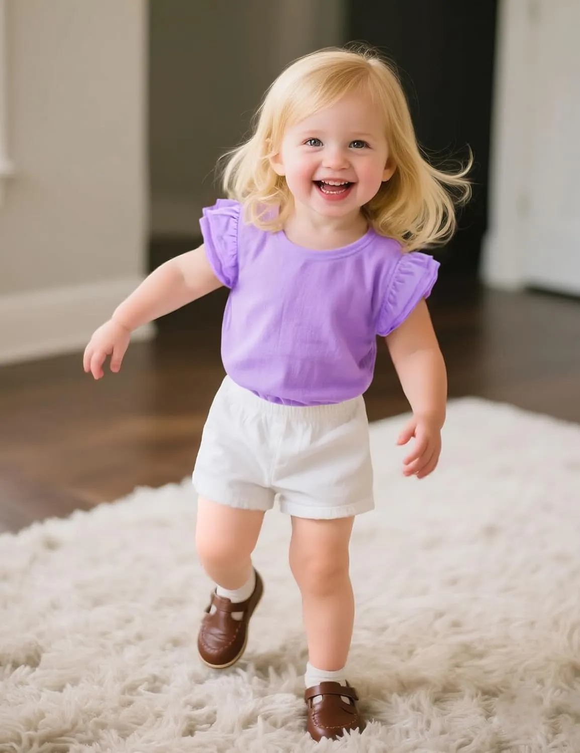 Witwot Toddler Girls Shirts Baby Girl Ruffle Sleeves Blouse T-Shirts Basic Cotton Tee Top Cute Clothes Size 2T-7Y