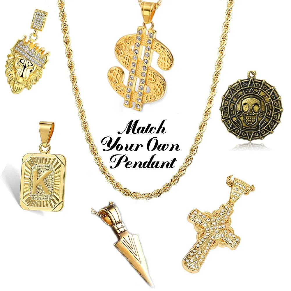 Yellow Chimes Chain for Men and Boys Golden Twisted Rope Neck Chain for Men | Stainless Steel Chains for Men | Birthday Gift for Men and Boys Anniversary Gift for Husband