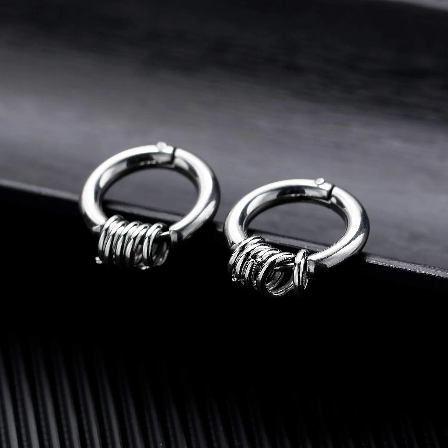 Yellow Chimes Stylish Combo of 2 Pairs Stainless Steel Combo Hoops Earrings for Boys and Men