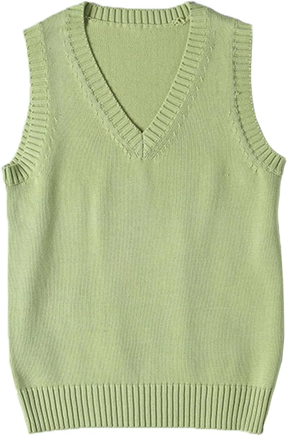 ZUEVI Women's Sweater Vest Classic V Neck Uniform Pullover Knitwear Tops Sleeveless Knitted Sweaters Vests